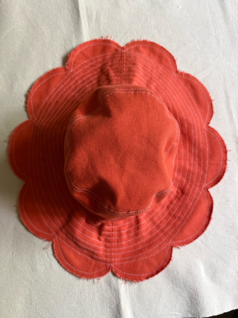 Anthropologie Coral Canvas Bucket Hat